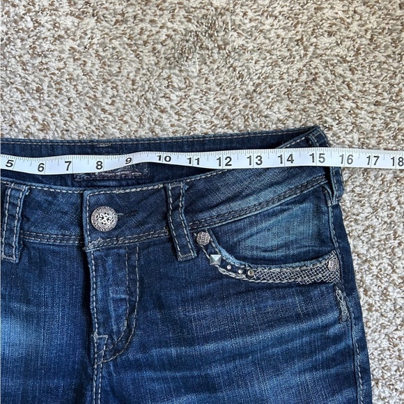 Silver Suki Dark Wash Boot Cut Jeans Midrise Casual Western Size 28 - Picture 9 of 11